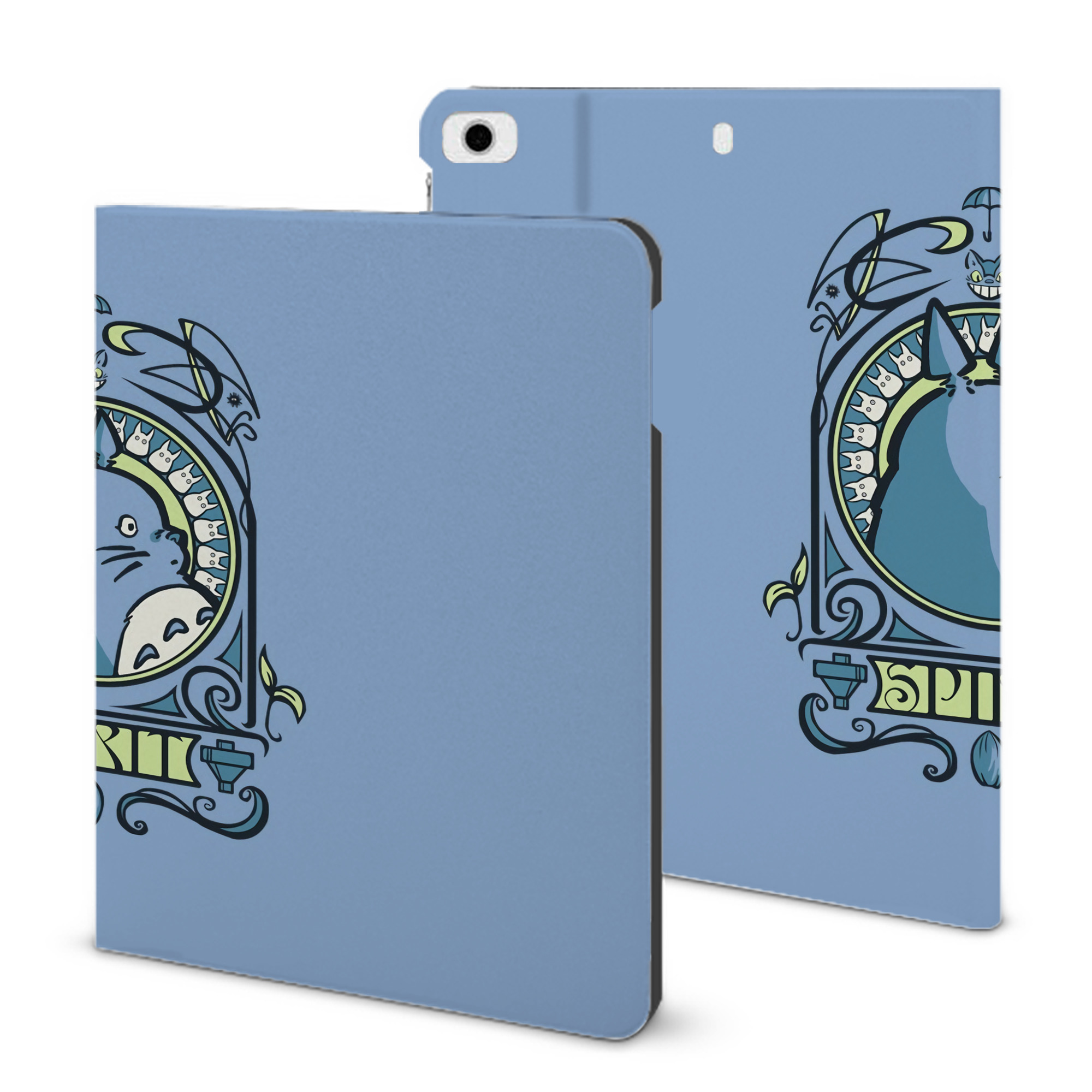 （画像用） となりのトトロ 草壁メイ 草壁サツキ My Neighbor Totoro Satsuki Kusakabe Mei Kusakabe IPad ケース ブック型 PUレザー TPU 耐衝撃 軽量 薄型 ペン収納なし 全面保護 IPad 各モデル対応